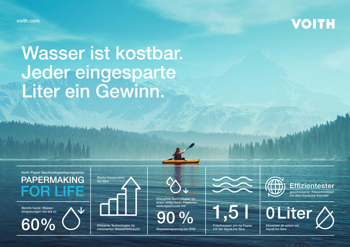 Die effektive Nutzung von Wasser ist ein wesentlicher Hebel für eine nachhaltigere Papierherstellung. Gemeinsam mit seinem Tochterunternehmen Meri arbeitet Voith an innovativen Lösungen für Papierhersteller weltweit. Die effektive Nutzung von Wasser ist ein wesentlicher Hebel für eine nachhaltigere Papierherstellung. Gemeinsam mit seinem Tochterunternehmen Meri arbeitet Voith an innovativen Lösungen für Papierhersteller weltweit.