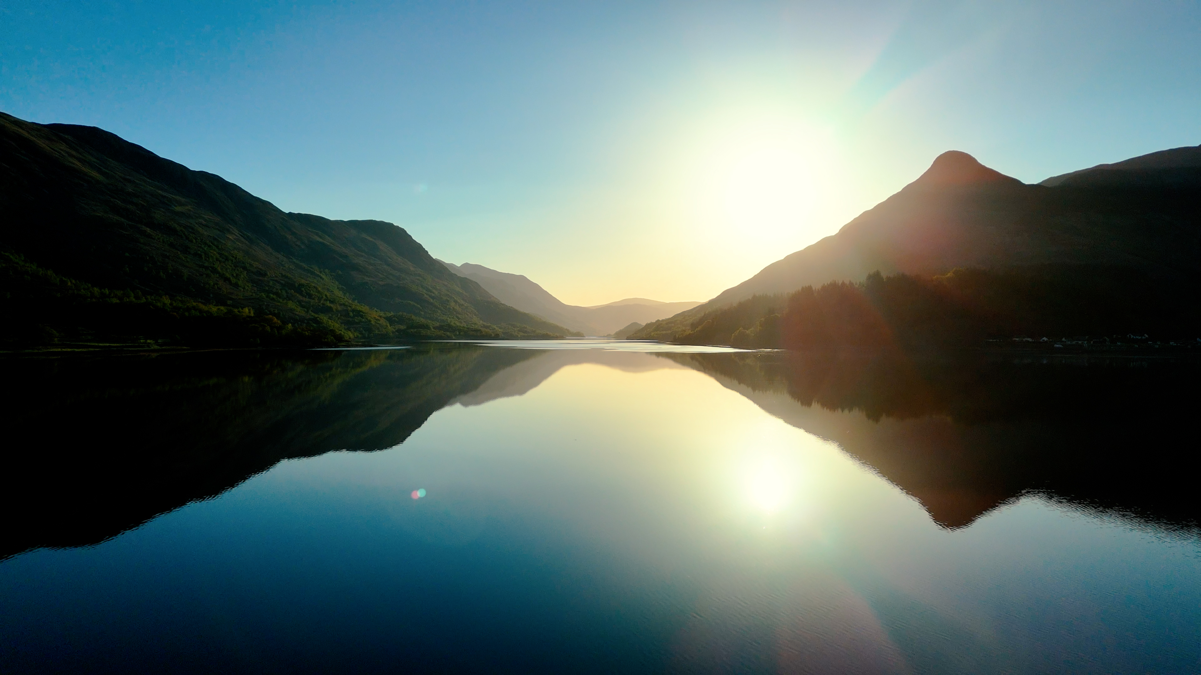 Blick aus der Vogelperspektive von Loch Leven in Richtung Osten nach Kinlochleven