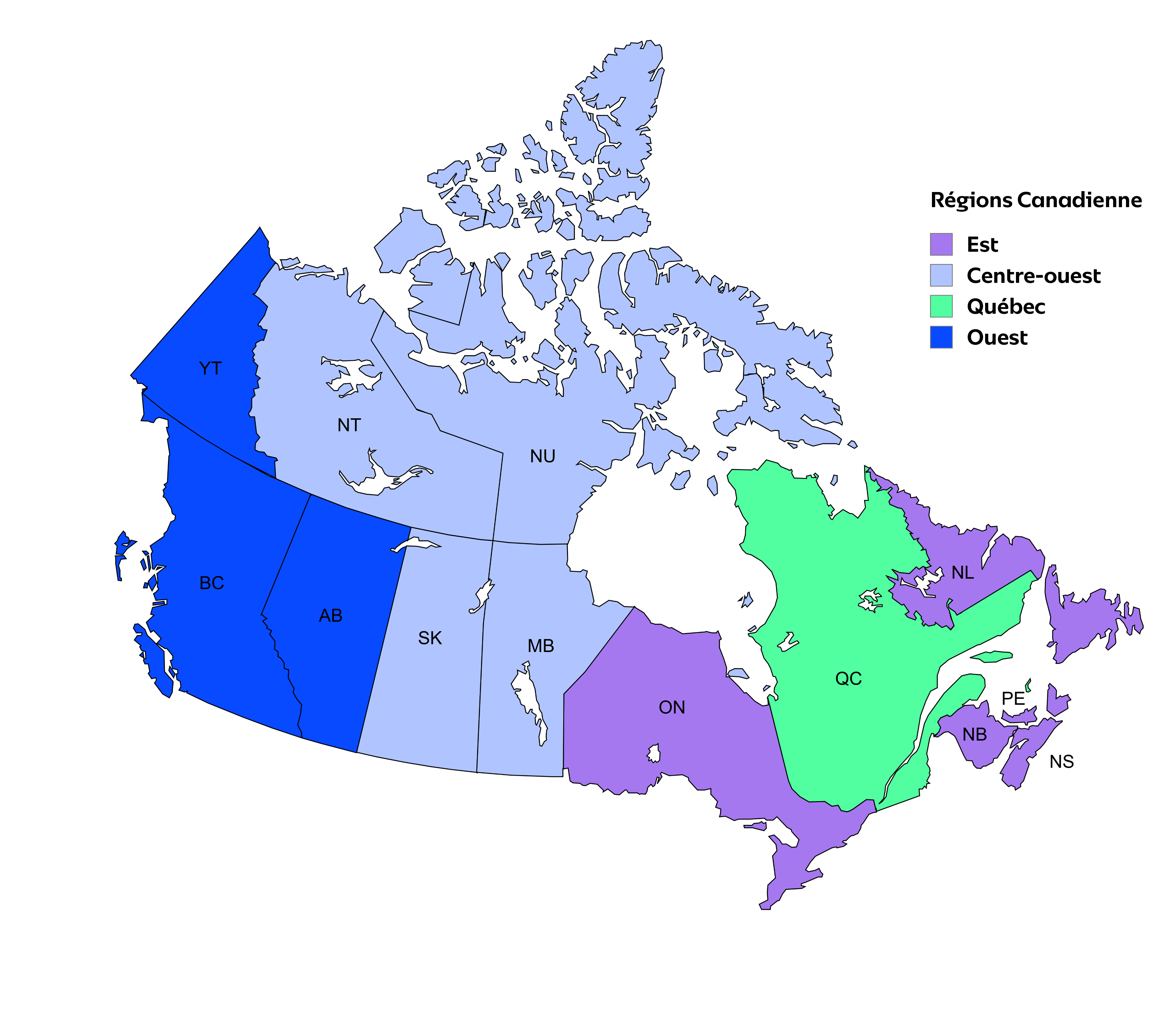Canadian Regional Service Contact Map