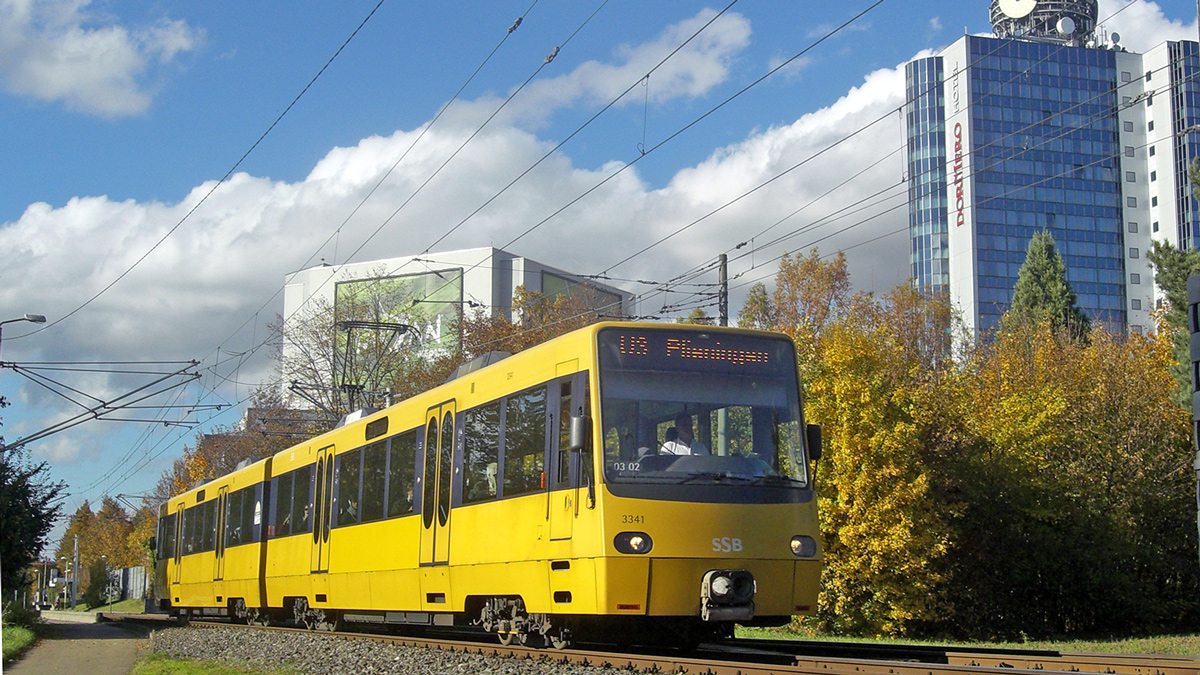 Light rail vehicle of Stuttgarter Straßenbahnen AG Light rail vehicle of Stuttgarter Straßenbahnen AG