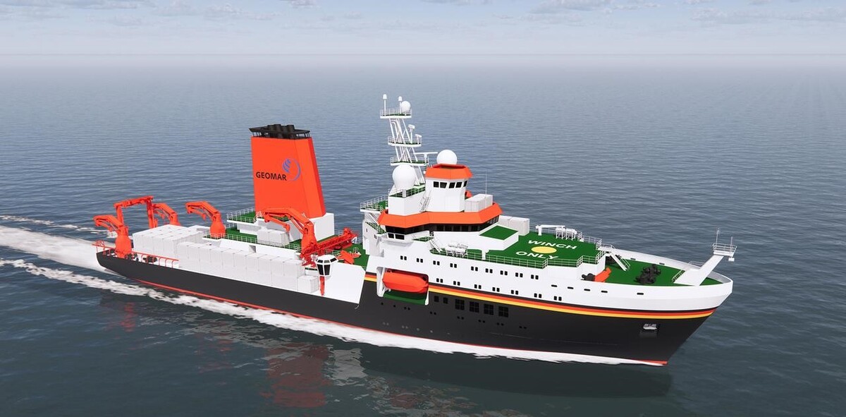 Research vessel Meteor IV of the Federal Republic of Germany with two electric Voith Schneider Propellers (eVSP) and a Voith Inline Thruster (VIT). Image source: FR. FASSMER GmbH & Co. KG Research vessel Meteor IV of the Federal Republic of Germany with two electric Voith Schneider Propellers (eVSP) and a Voith Inline Thruster (VIT). Image source: FR. FASSMER GmbH & Co. KG