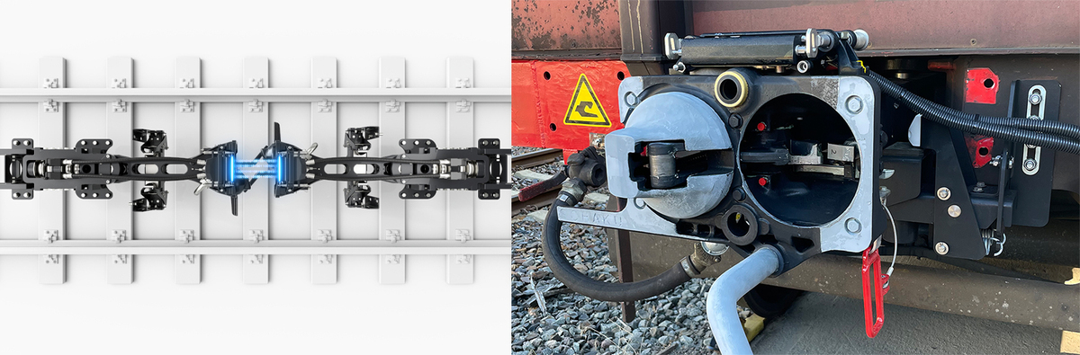 The e-coupler developed by Voith becomes standard in European rail freight transportation. The e-coupler developed by Voith becomes standard in European rail freight transportation.