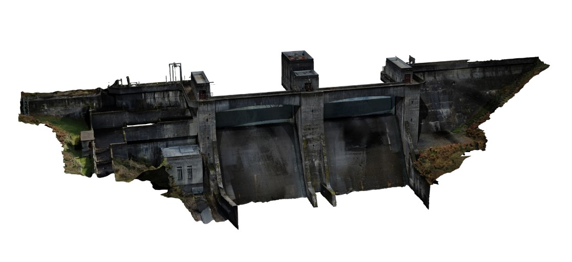 Exemplary 3D model of a hydropower dam based on drone data