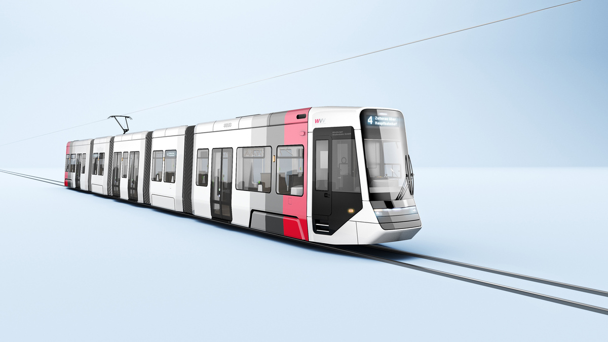 Light rail vehicle of Würzburger Straßenbahnen Light rail vehicle of Würzburger Straßenbahnen