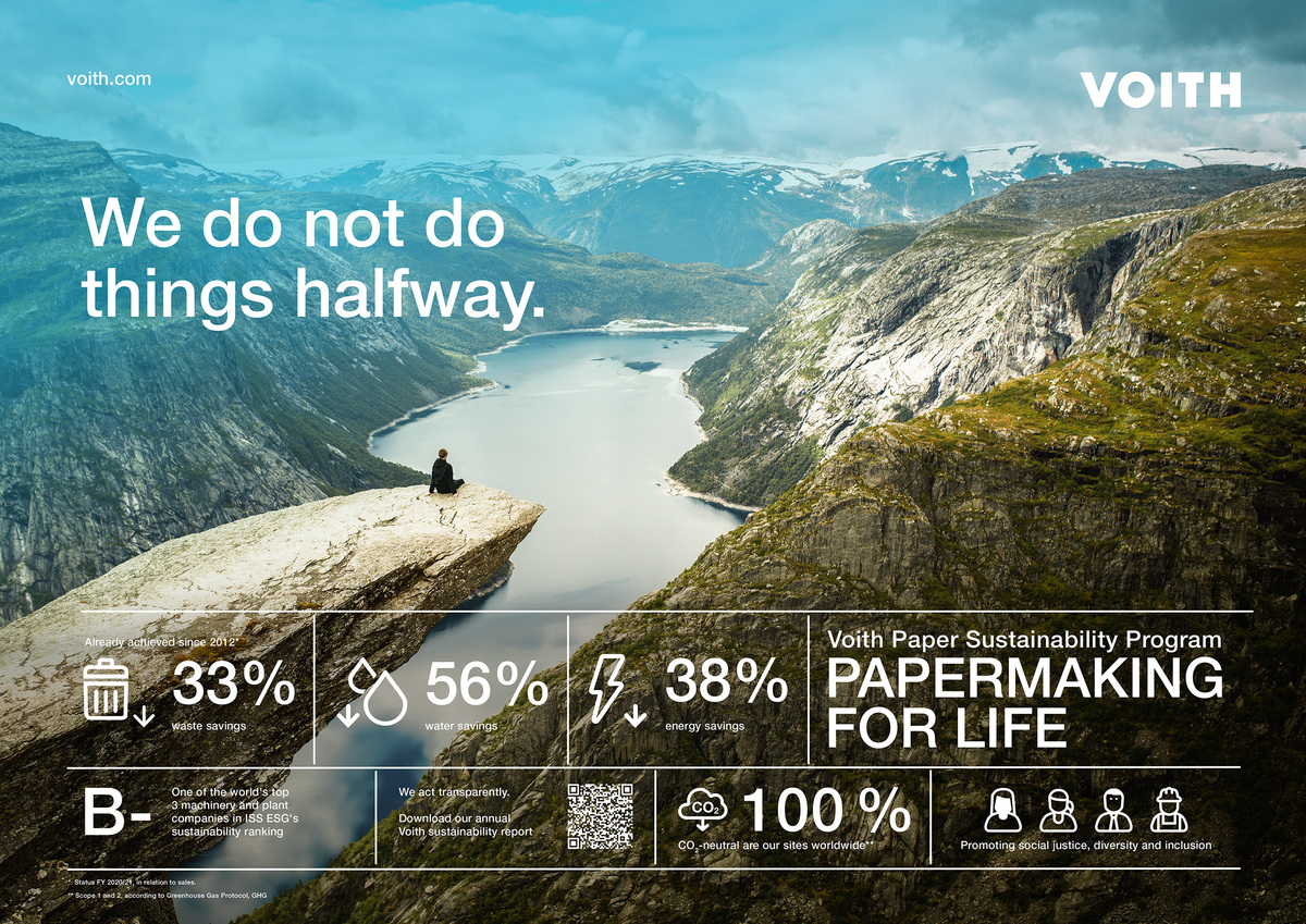 As a leader across its industries, Voith has placed an emphasis on the sustainability of its own activities for many years. As a leader across its industries, Voith has placed an emphasis on the sustainability of its own activities for many years.