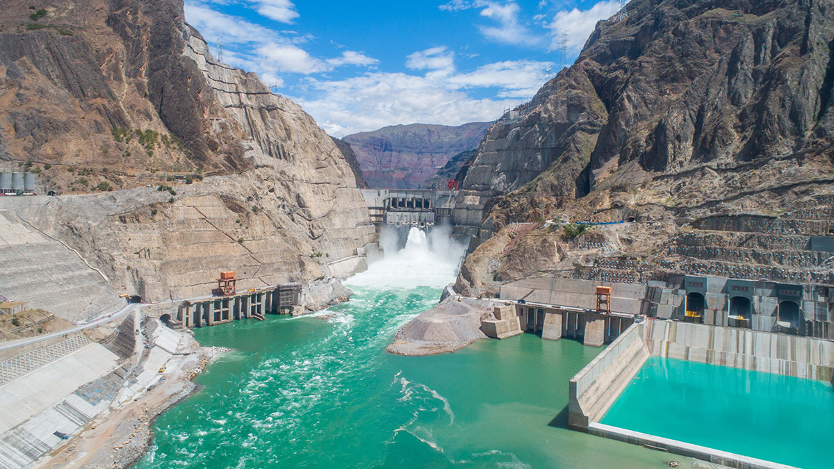 Bird view of Wu Dongde hydropower plant Bird view of Wu Dongde hydropower plant