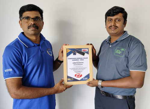 F.l.t.r: Mr. Rajkumar (Maintenance Manager, FLS) and Dr. Sathyaraj (HSE
Manager, FLS) receiving the award. F.l.t.r: Mr. Rajkumar (Maintenance Manager, FLS) and Dr. Sathyaraj (HSE
Manager, FLS) receiving the award.